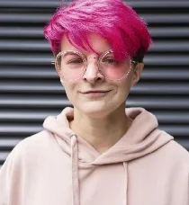 Proud non-binary and trans person embracing transformation